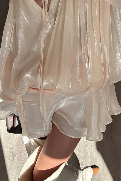 Norvielle Damen Minikleid Rüschen
