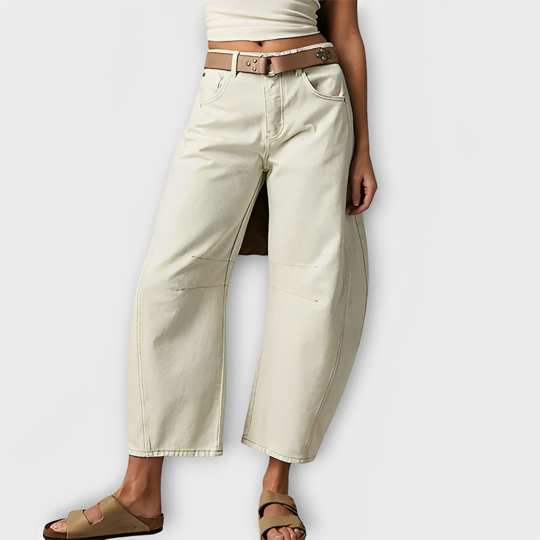 Vernadette Damen Jeans Bequem Breit