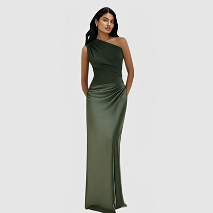 Damenkleid Asymmetrischer Kragen Gerader Rock
