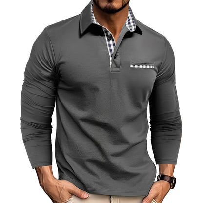 Charel Herren Poloshirt Langärmlig