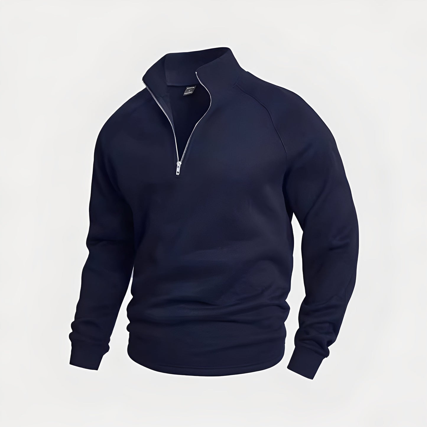 Herren Fleecepullover Reißverschluss Bequem Grau