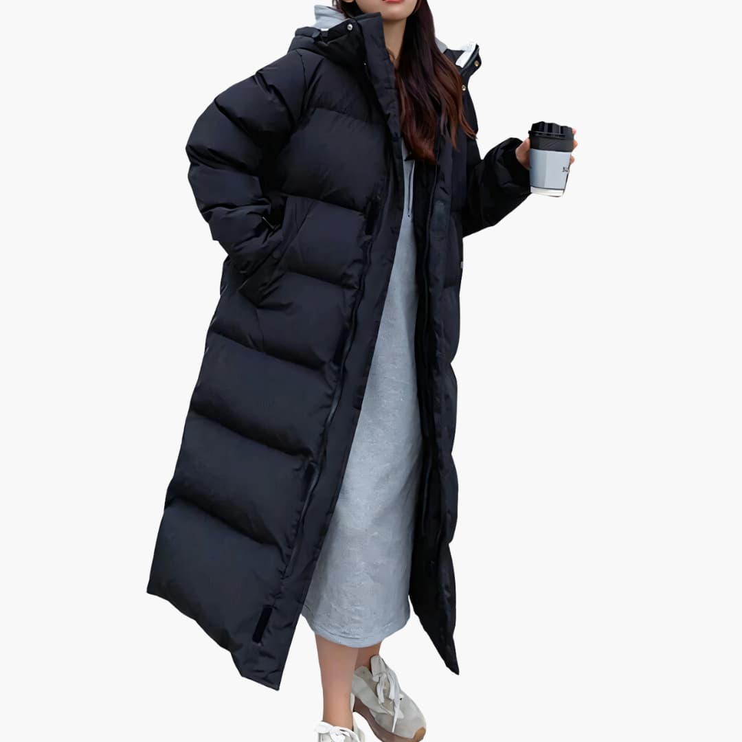 Damen Winterjacke Lang Mit Kapuze - Norvielle