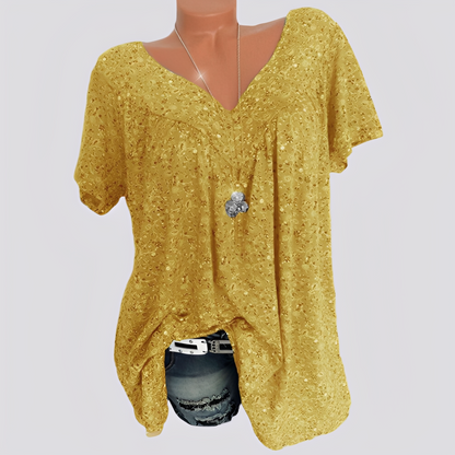 Damen Bluse Blumenmuster Baumwolle Locker Sitzend