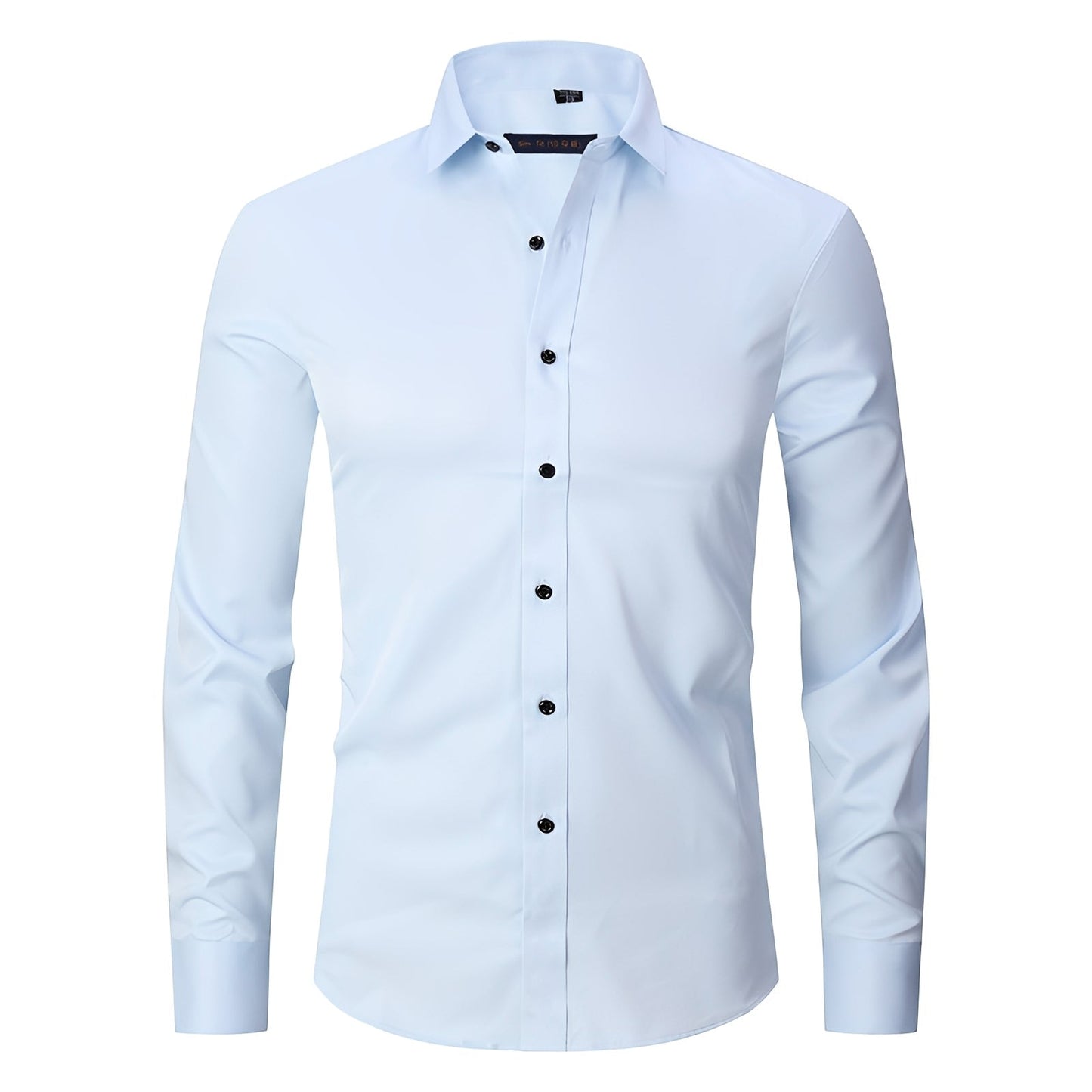 Herren Langarmhemd Modern Slim Fit Baumwolle Weiß
