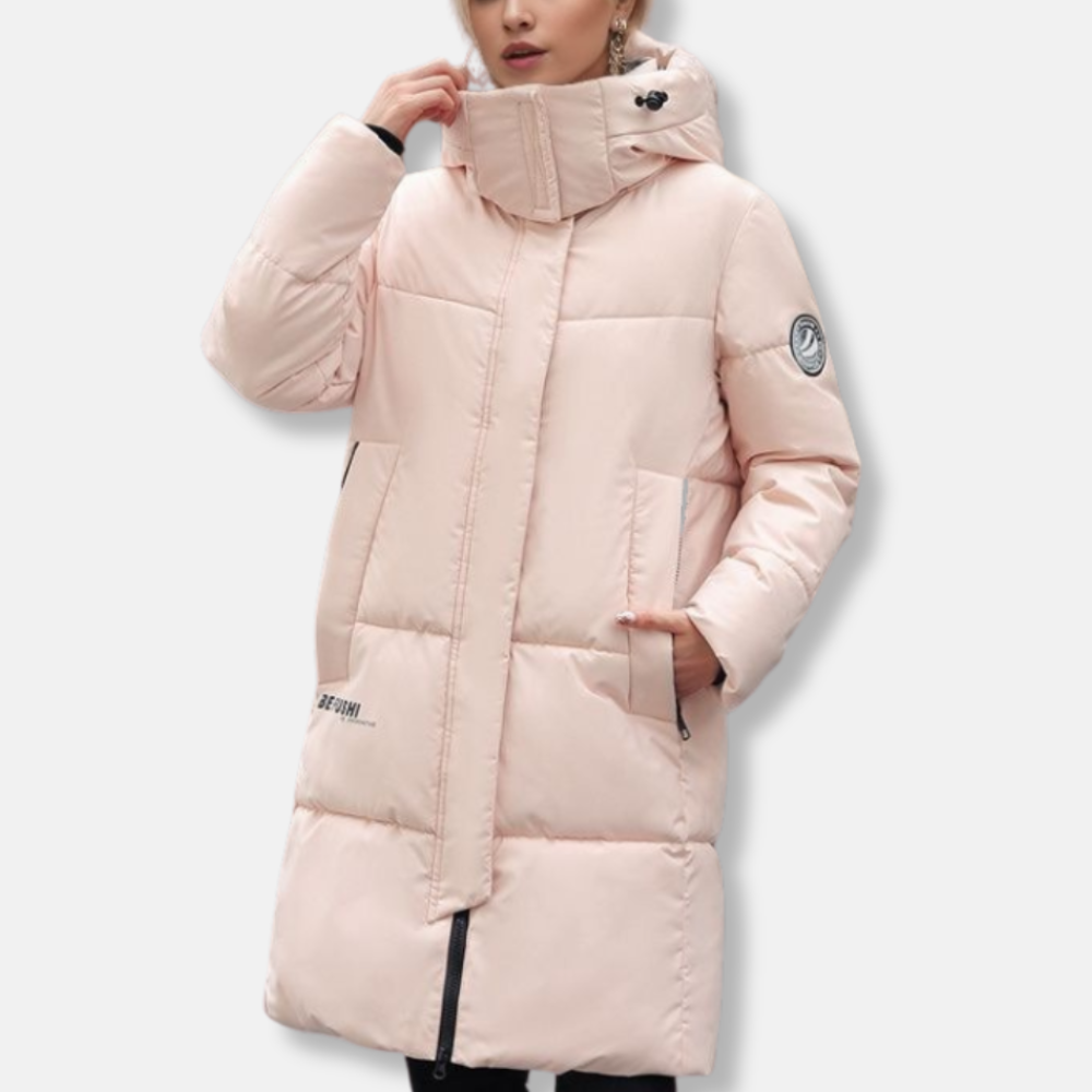 Norvielle Damen Daunenmantel Winterjacke Hochkragen Kapuze