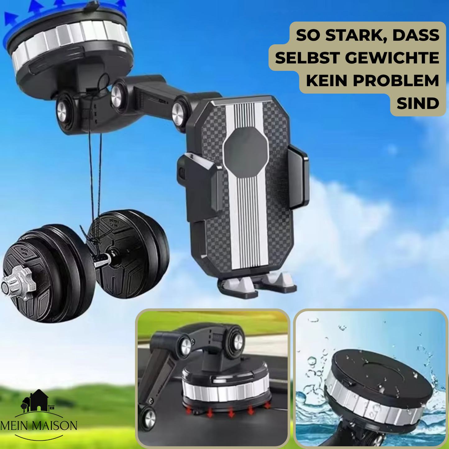 Auto Handyhalterung Saugnapf 360° Drehbar Einhandbedienung