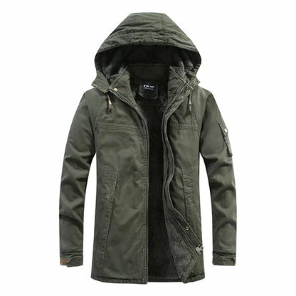 Herren Winterjacke Fleecegefüttert Lang