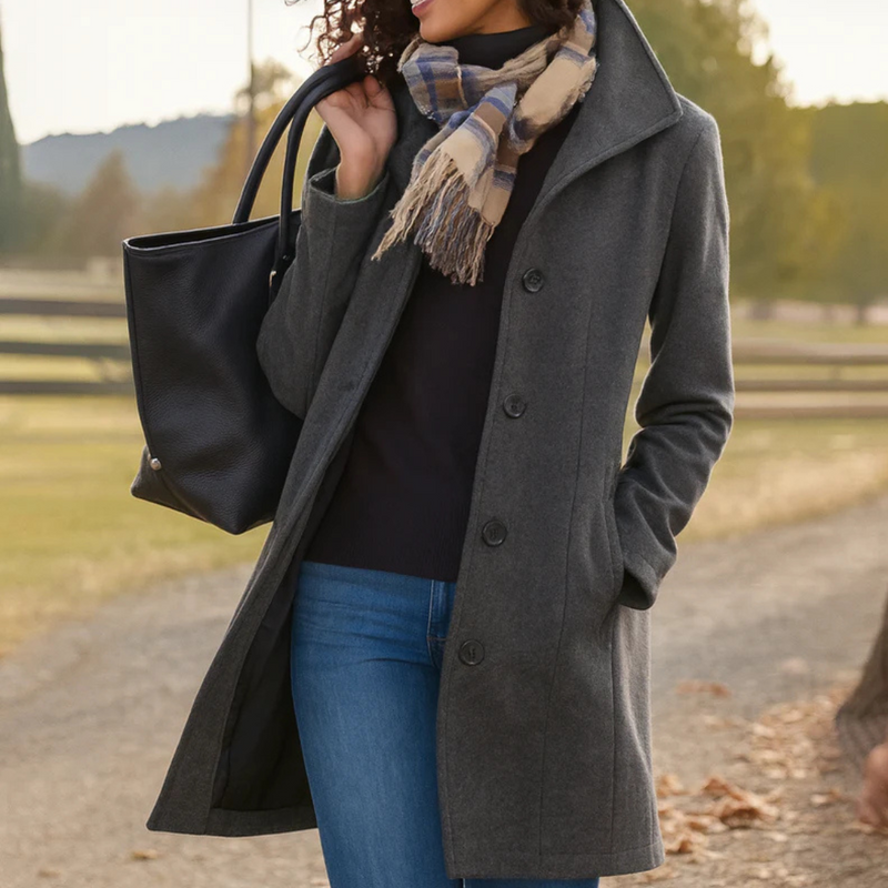 Norvielle Damen Klassische Knopfjacke