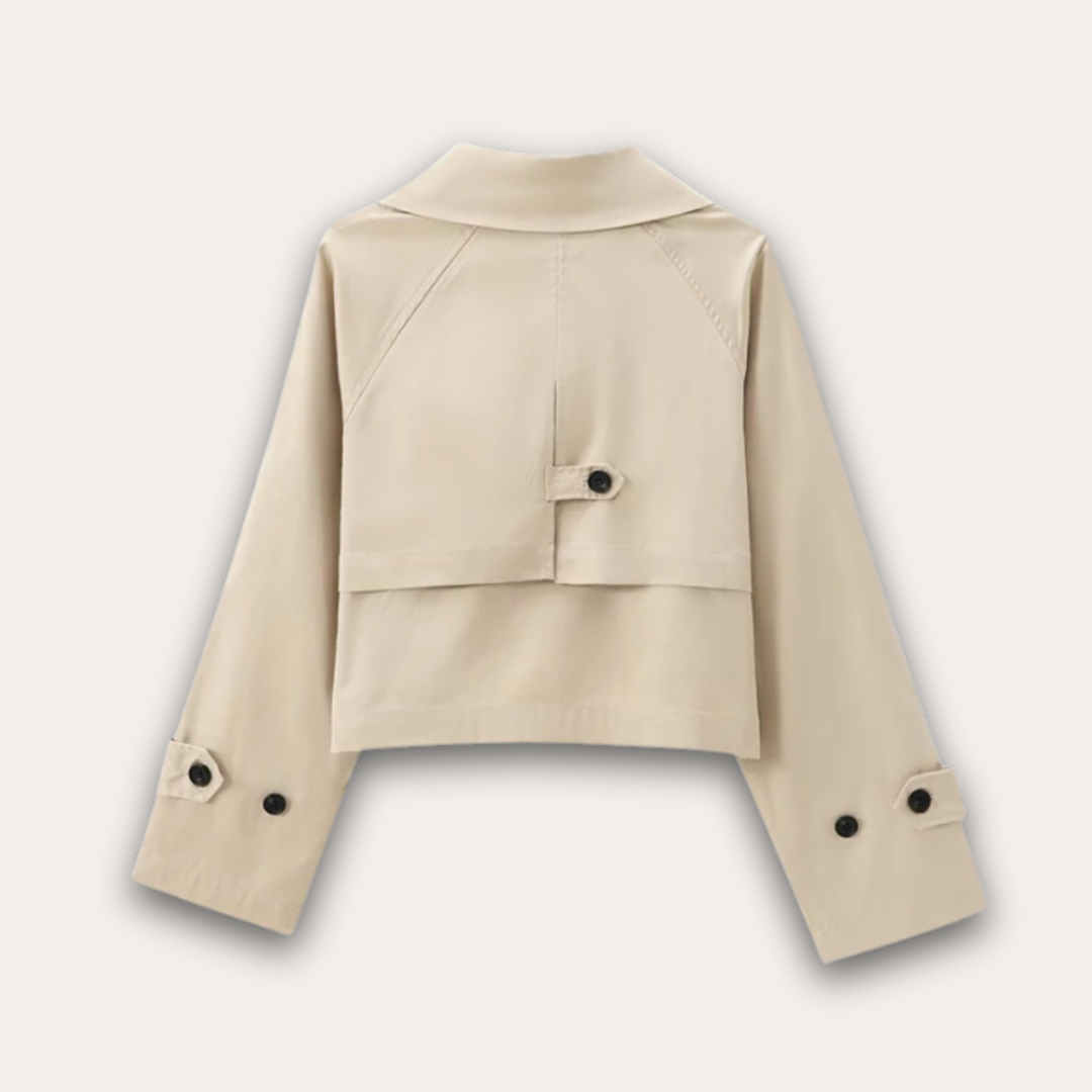 Norvielle Damen Trenchcoat Klassisch Wetterfest Beige
