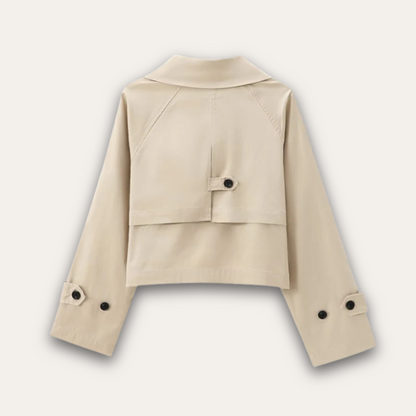 Norvielle Damen Trenchcoat Klassisch Wetterfest Beige