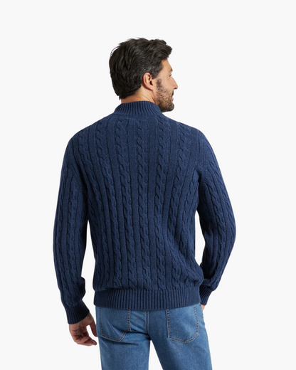 Carson Damen Zopfmuster Pullover Set Marineblau 3-teilig