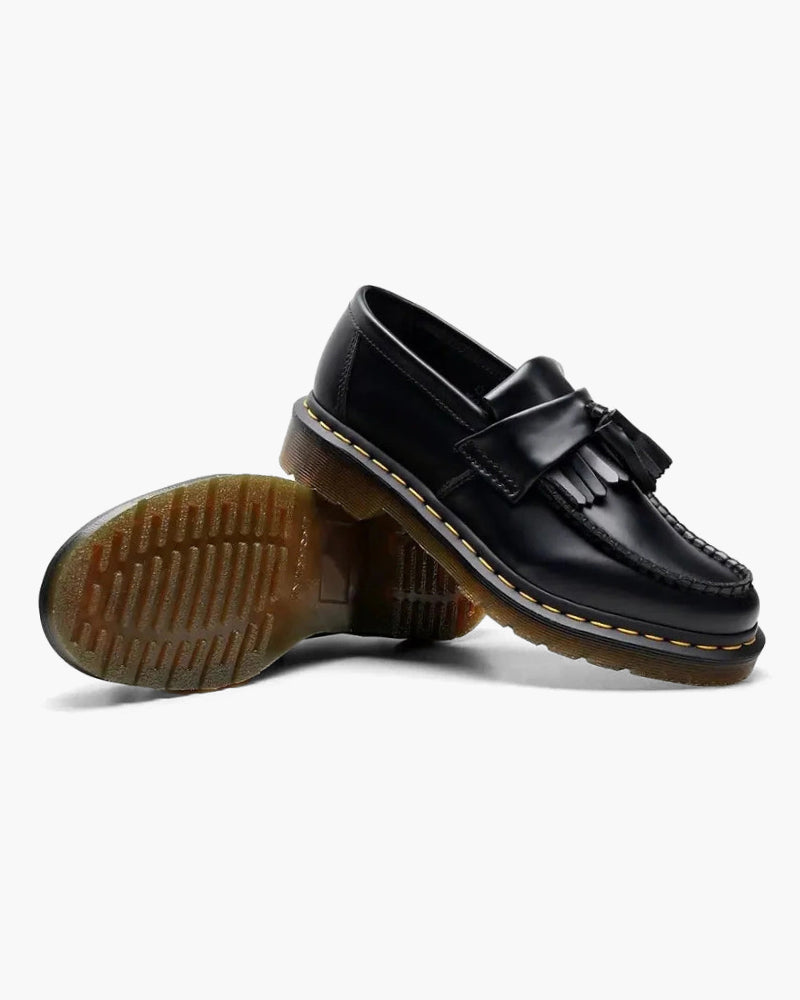 Damen Leder Loafer Retro-Stil mit Fransen