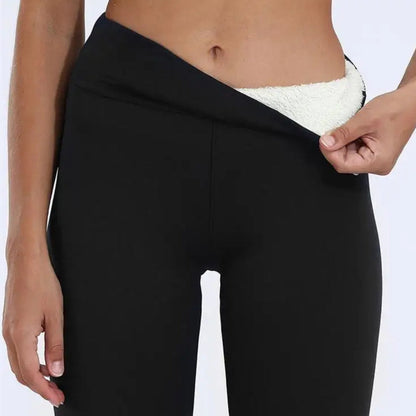 Damen Leggings Fleece Blickdicht Elastischer Bund