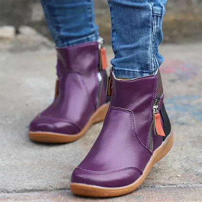 Damen Stiefeletten Leder Warm