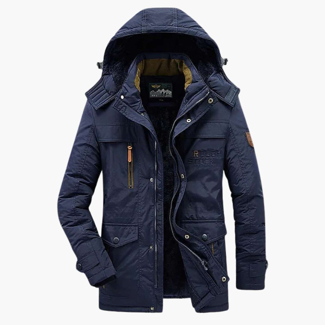 Herren Winterjacke Fleece Lang