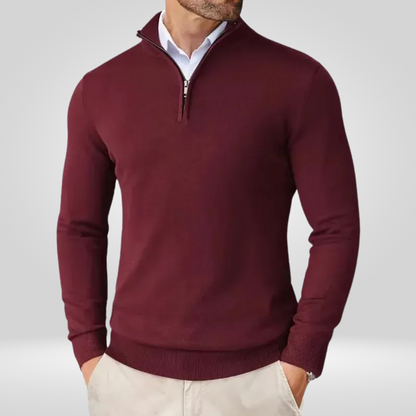 Herren Pullover Reißverschlusskragen SlimFit
