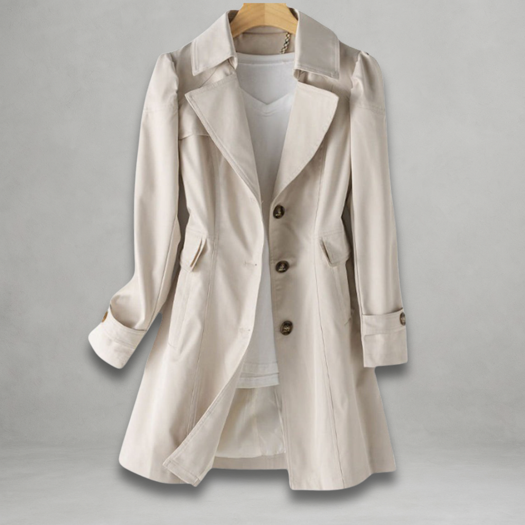 Damen Trenchcoat Frühling Wasserabweisend Beige
