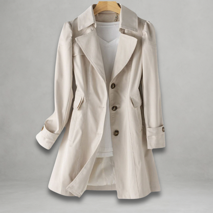 Damen Trenchcoat Frühling Wasserabweisend Beige