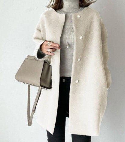 Lia Damen Mantel Geradlinig Elegent