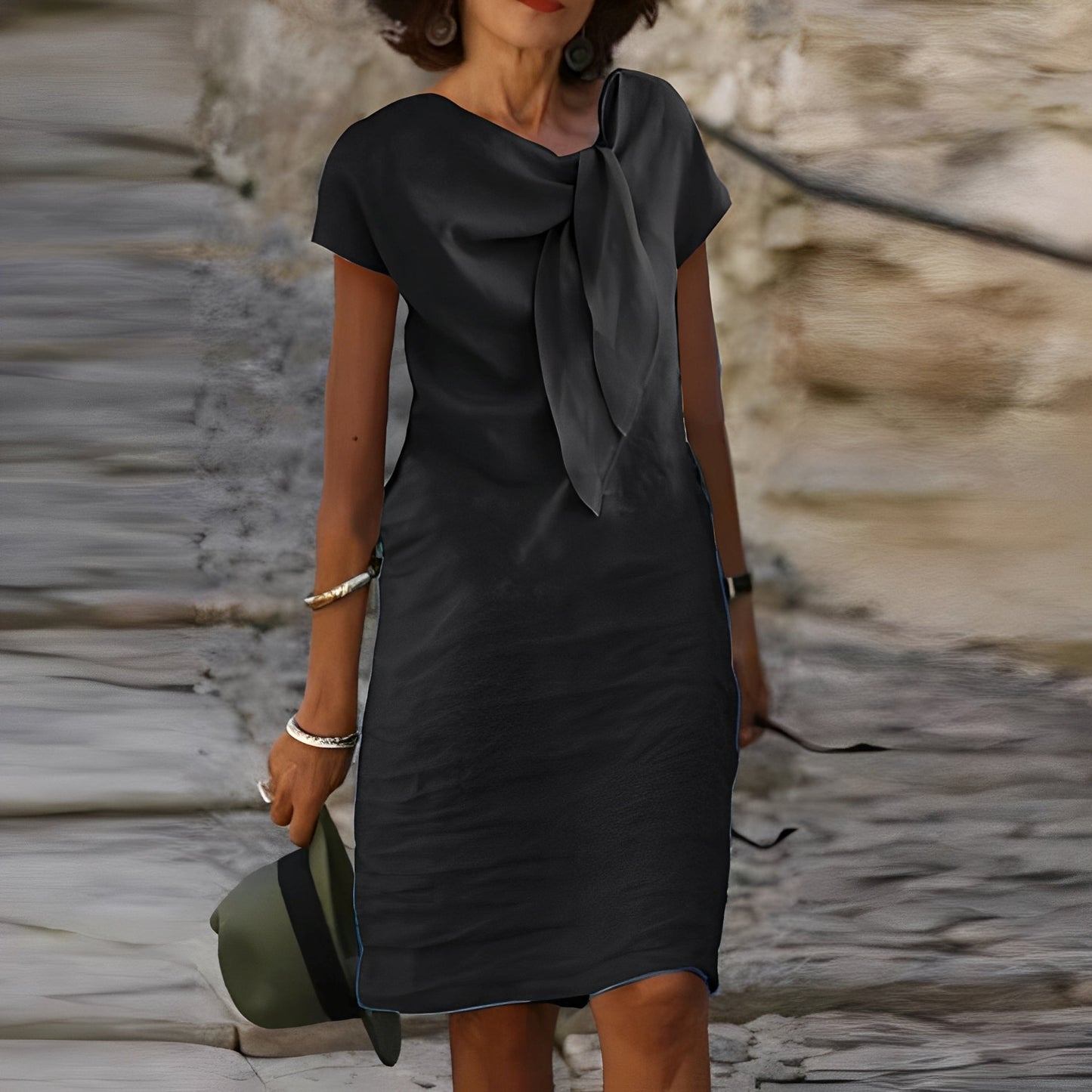 Damen Minikleid Krawatten-Stil