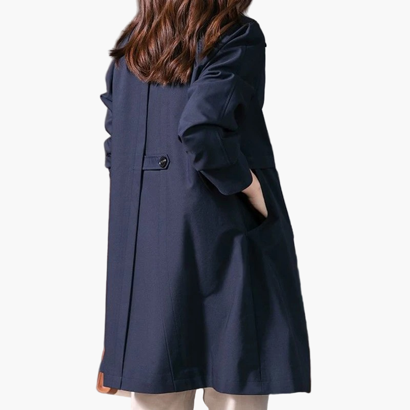 Damen Wintermantel Klassisch Button-Up