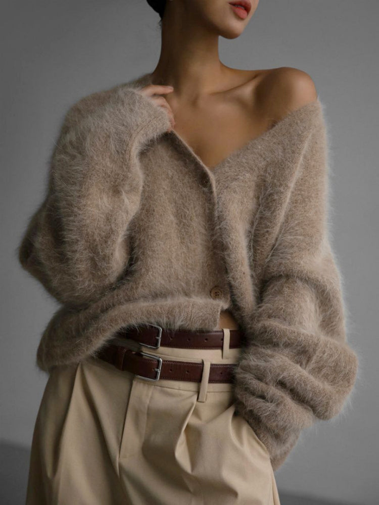 Vegane Damen Strickcardigan Langarm