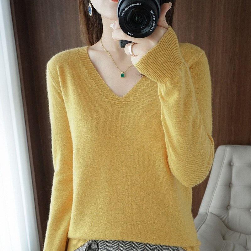 Norvielle Damen V-Ausschnitt Pullover