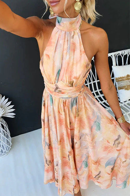 Damen Sommer Maxi Kleid Blumenmuster