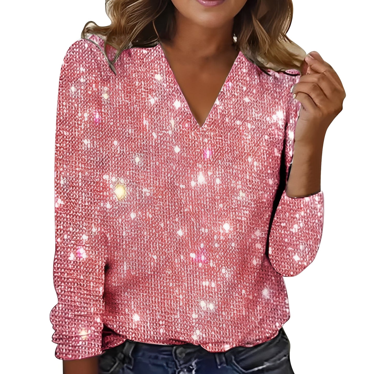 Damen Bluse Glitzernd Elegante