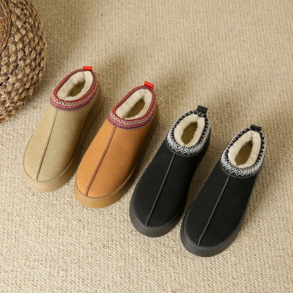 Bequeme Herren Loafers Warm Lederschuhe