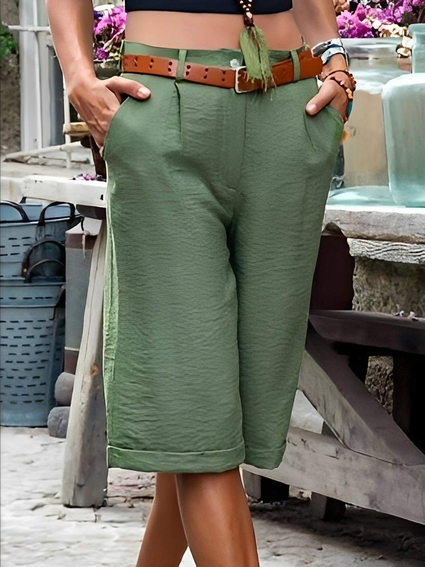 Damen Outdoor Shorts Leicht Lässig Beige