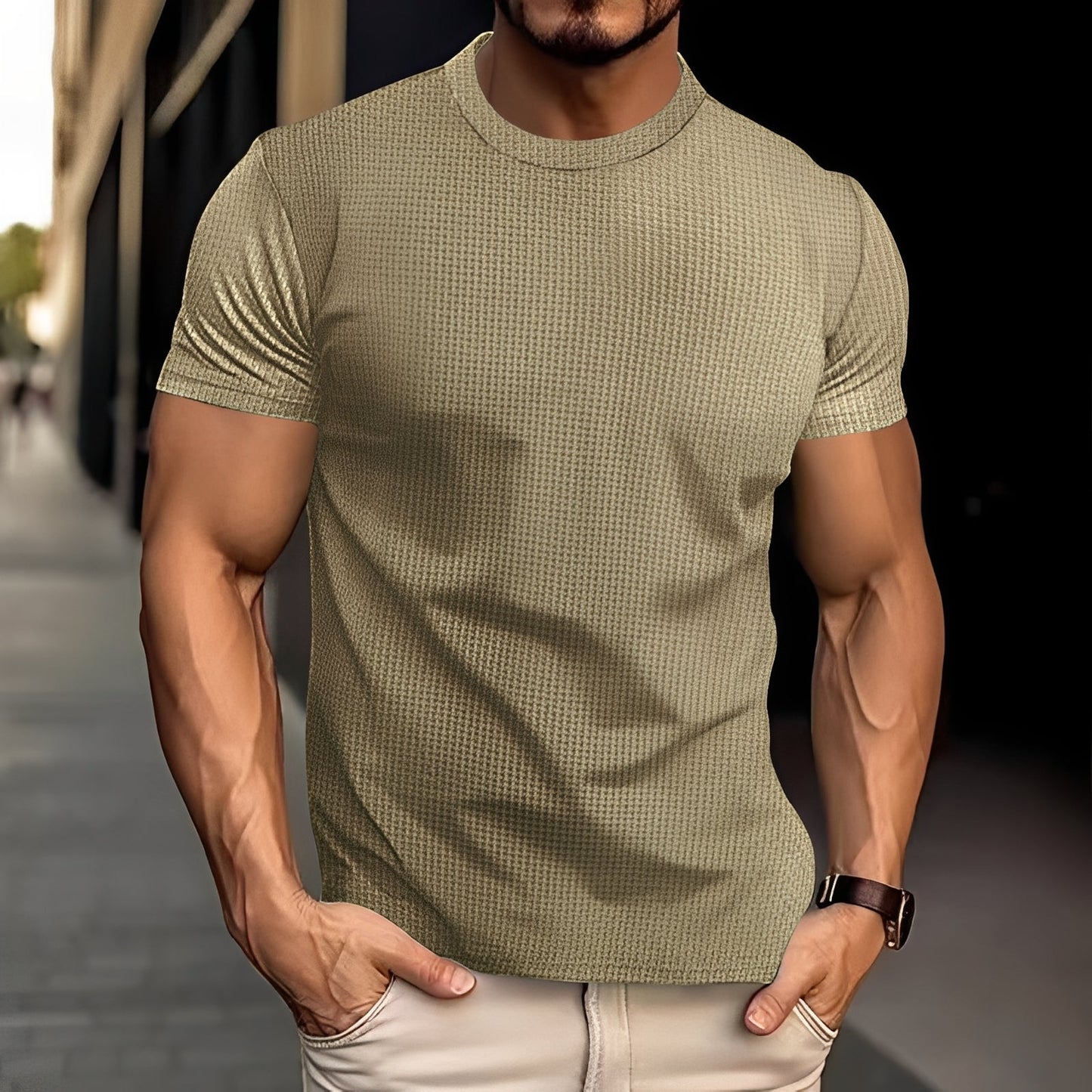 Herren Slim-Fit Hemd Lässig Baumwolle Weiß