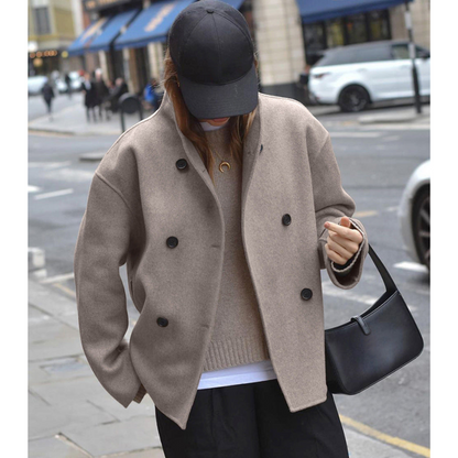 Norvielle Damen Oversized Mantel Übergangsjacke