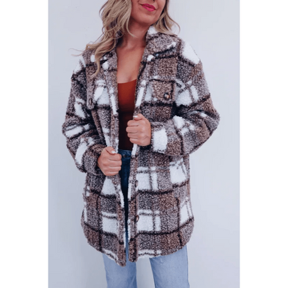 Norvielle Damen Wintermantel Wolle Flauschig