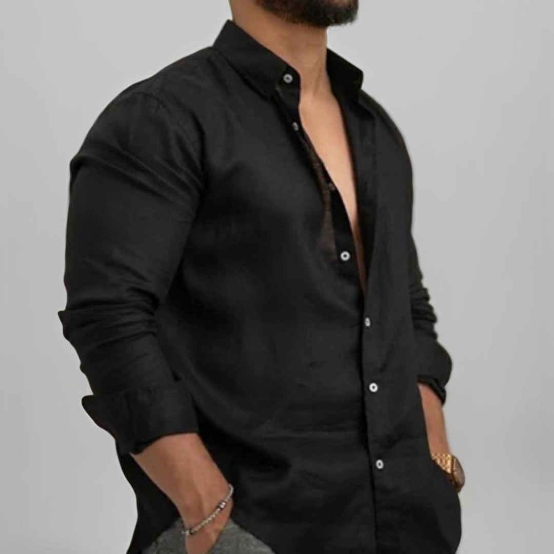 Herren Elegantes Hemd Langer Ärmel Weiß