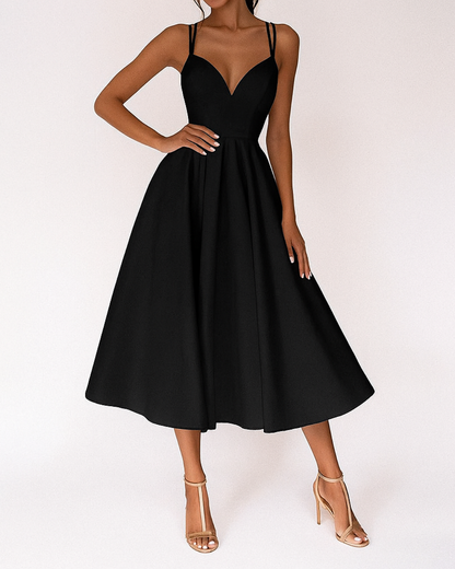 Damen Träger Midi Kleid für Hochzeitsgäste