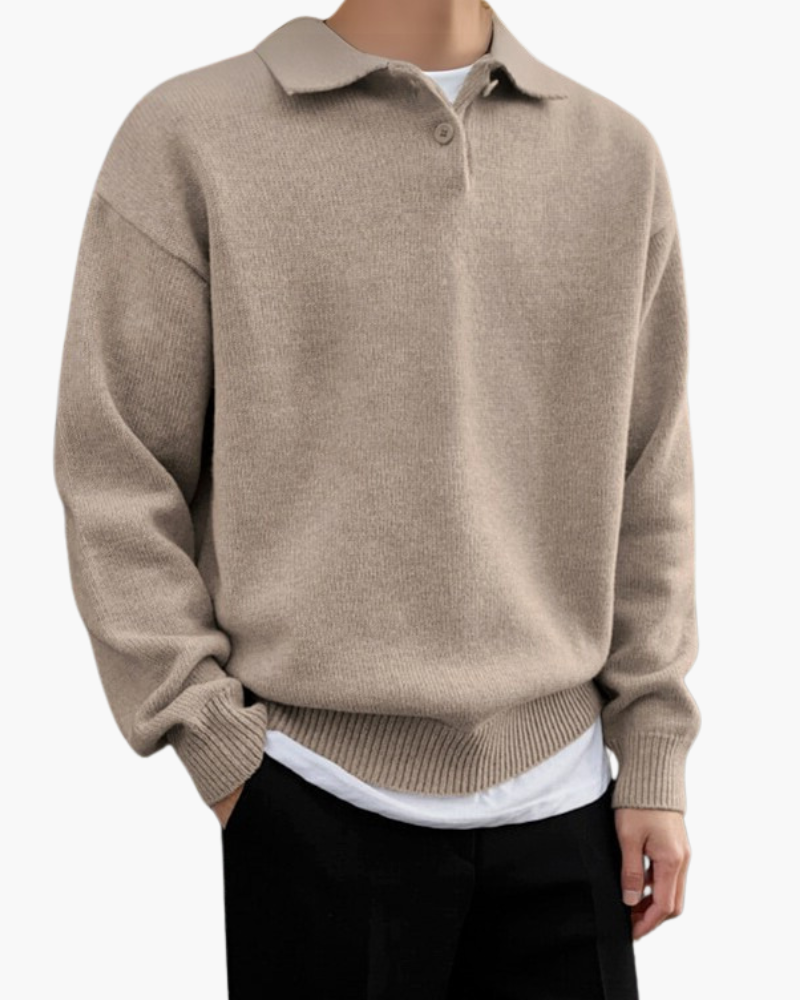 Herren Strickpullover aus Wolle mit Polokragen - Norvielle