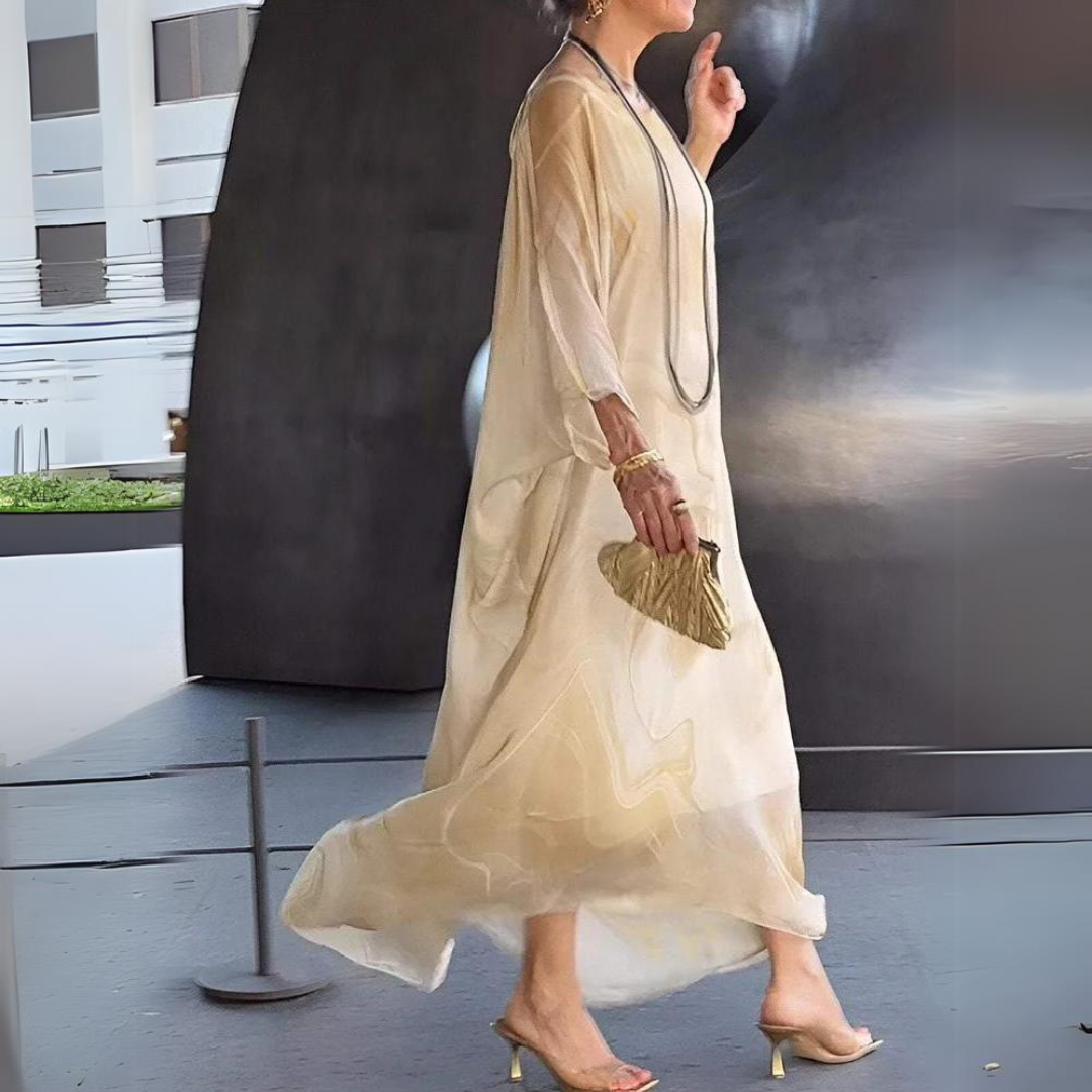 Elegantes Damen Seidenchiffon-Kleid