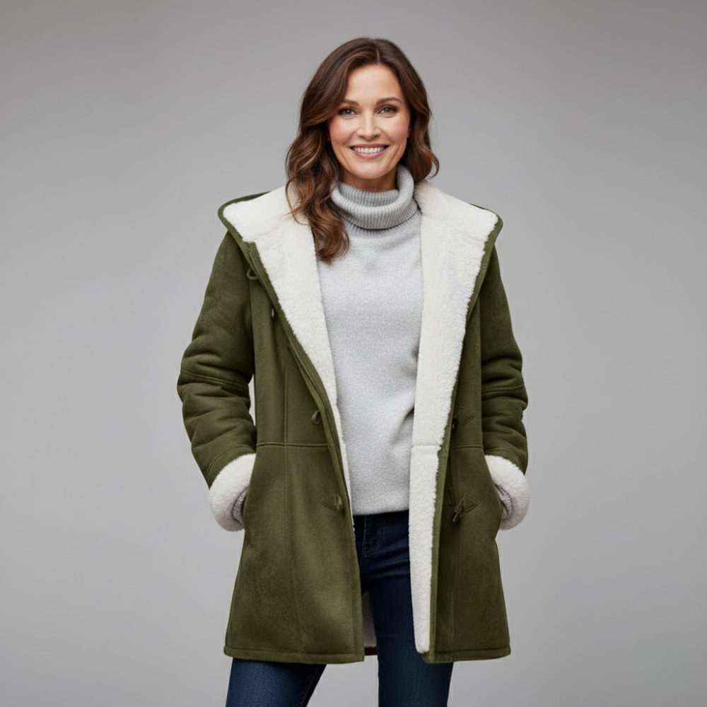 Damen Wintermantel Fleece-Futter Warm