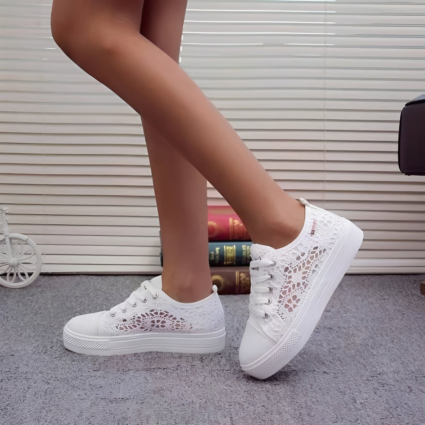 Damen Plateau-Schnürsneaker Lässig
