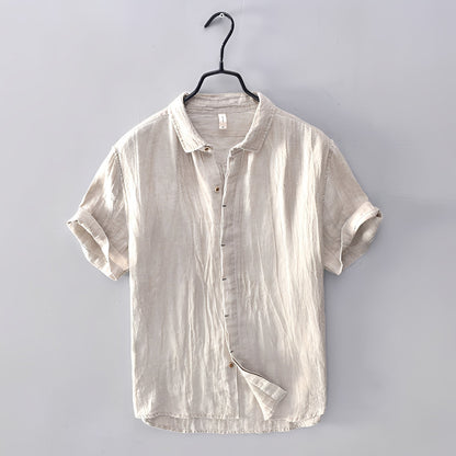 Kellvin Herren Sommerhemd Vintage-Style Baumwolle Weiß