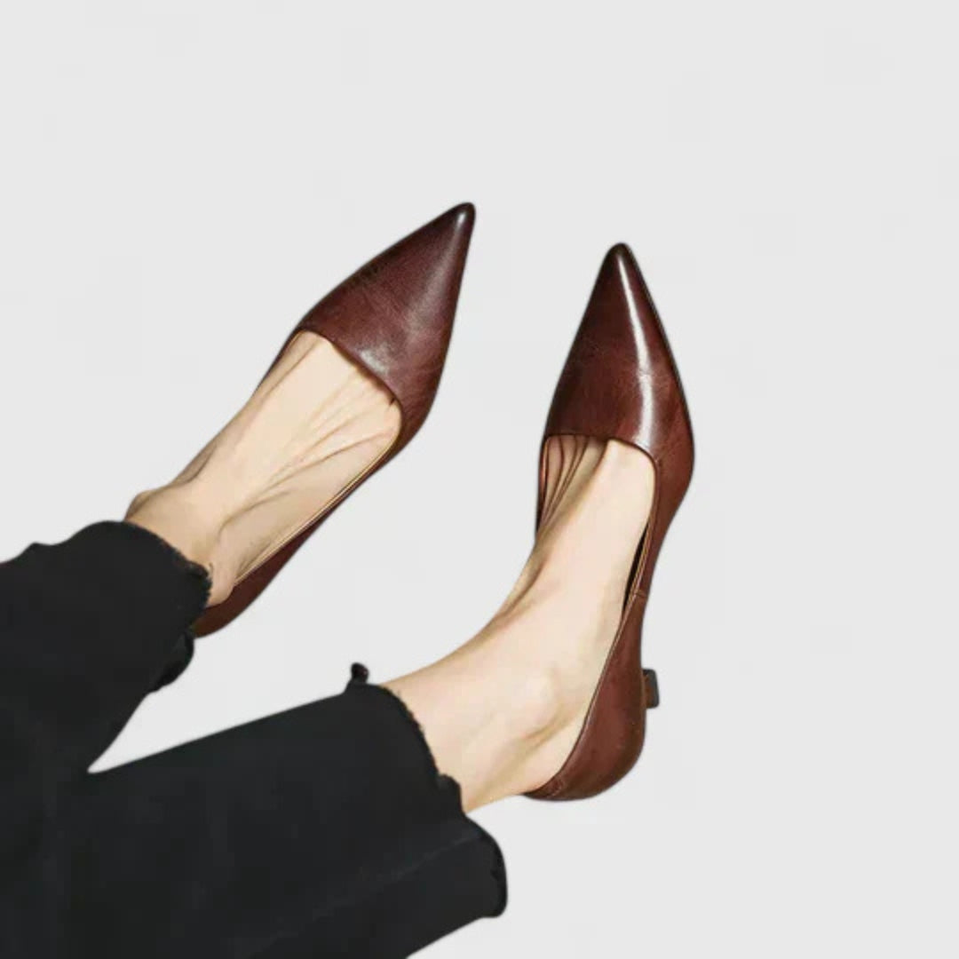 Damen Pumps Spitze Niedriger Absatz