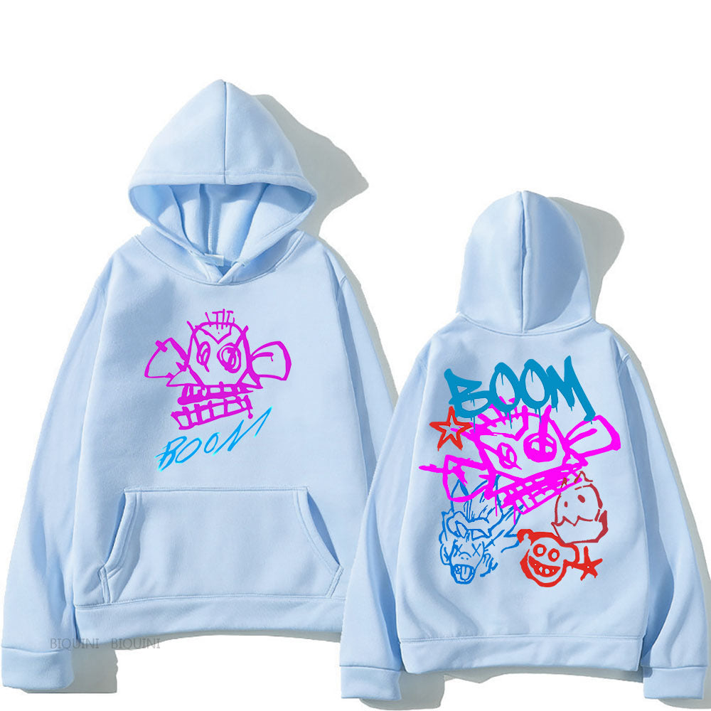 Norvielle Damen Langarm-Hoodie Cartoon-Motiv