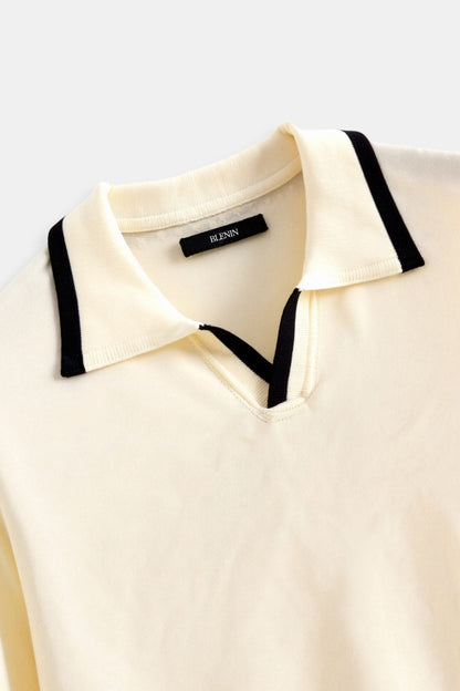 Herren Poloshirt Kontrastdetails Elegant Modern