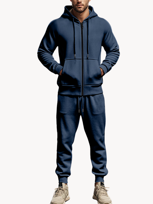 Herren Sport Set Marineblau Hoodie Jogginghose - Norvielle