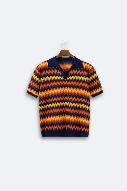 Retro Pullover Zickzackmuster