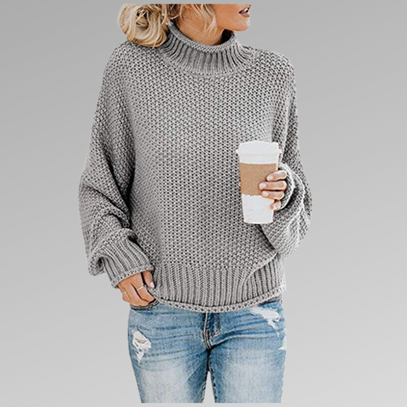 Damen Pullover Hochkragen Olivia