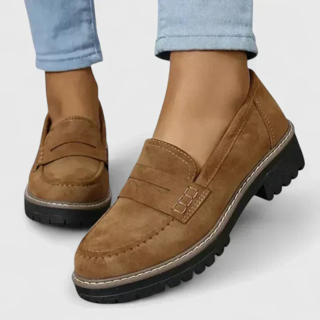 Damen Slip-On Chunky Loafer Schuhe