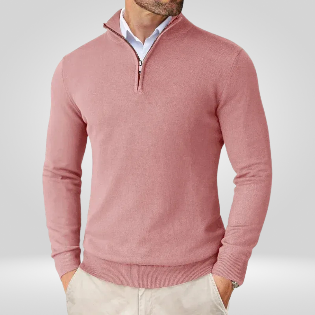 Herren Pullover Reißverschlusskragen SlimFit