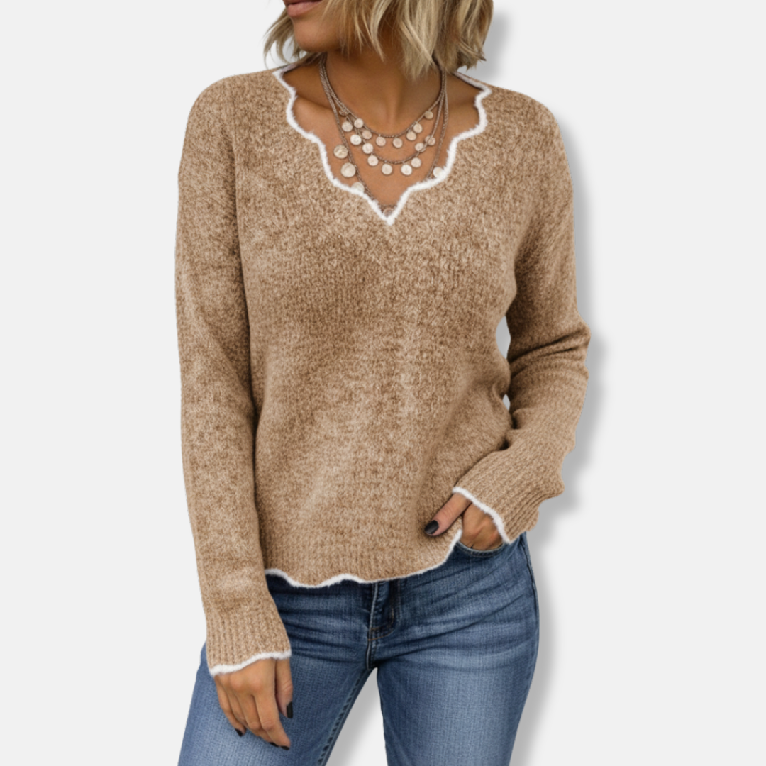 Damen Sweatshirt Weicher Wollstrick Lässig
